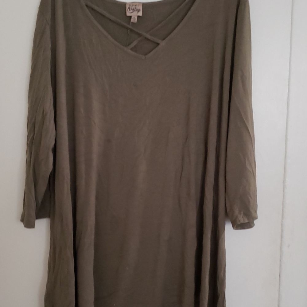 Olive green trendy top